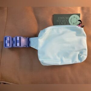 STATE Light Green Bag with Blue Patterned Strap